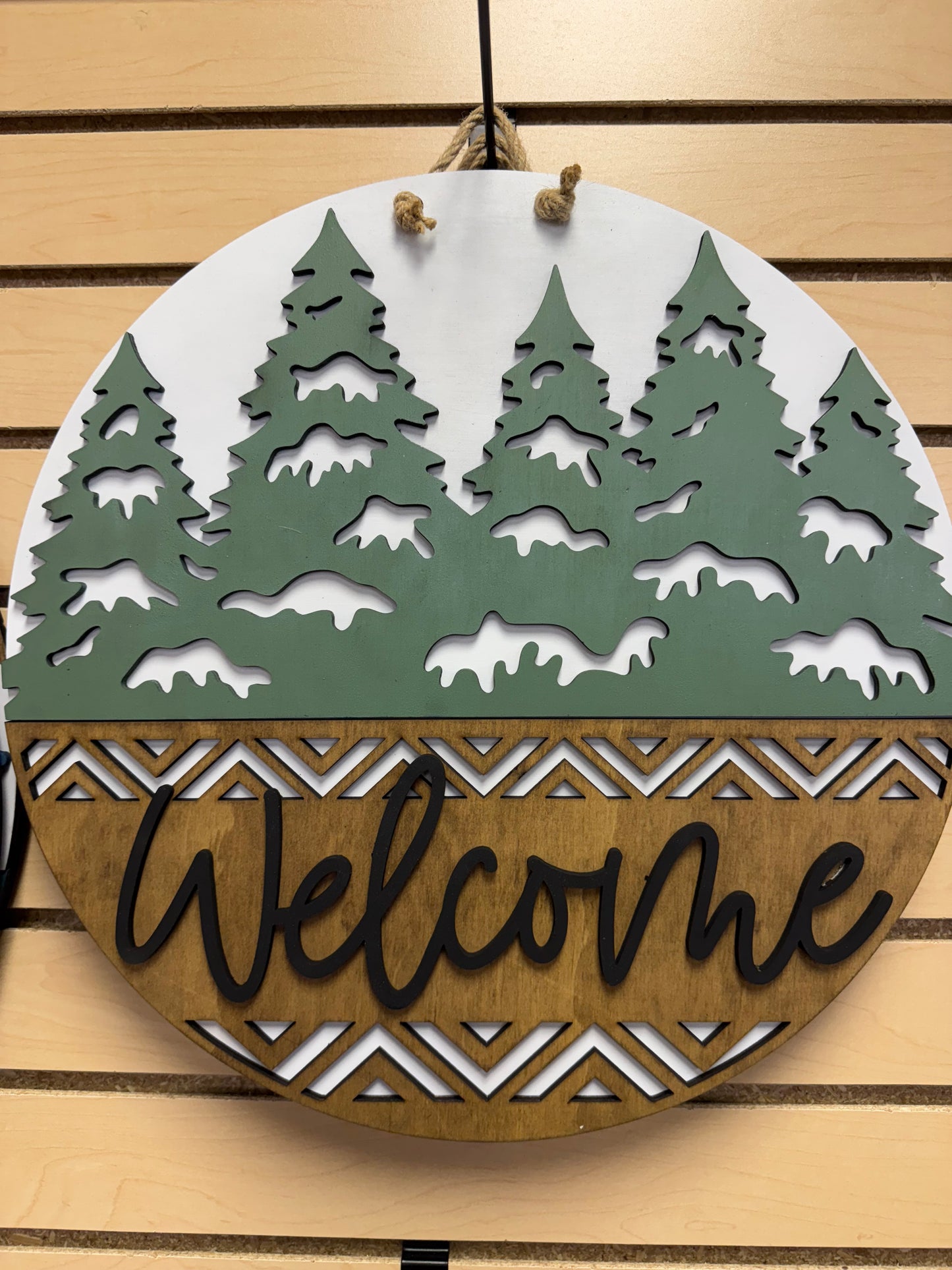 Welcome Trees Round Sign