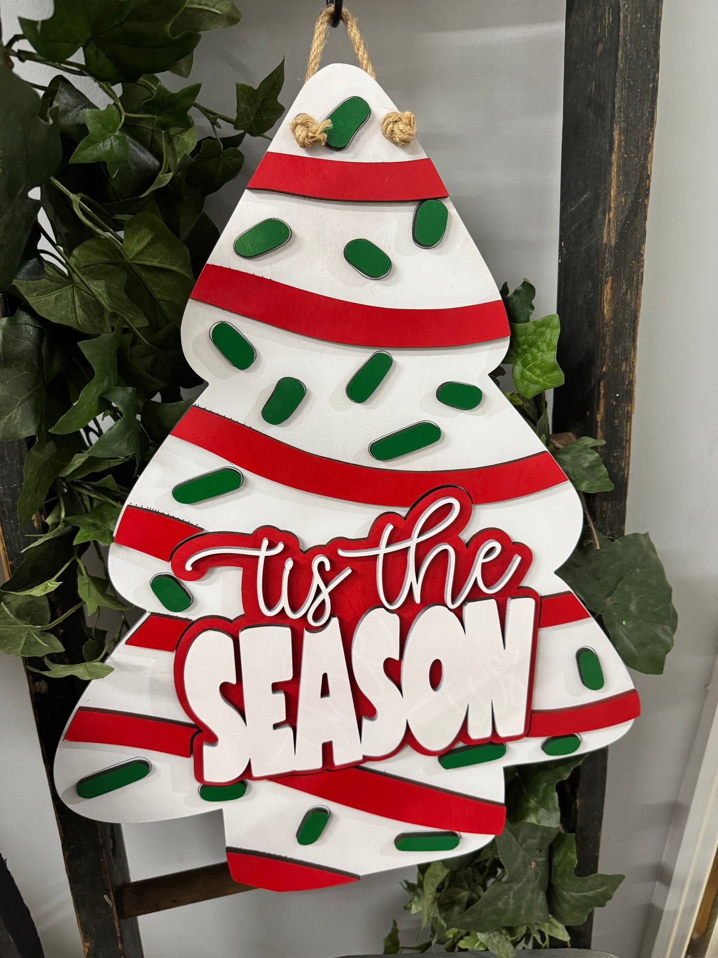 Tis the Season Christmas Cake Sign