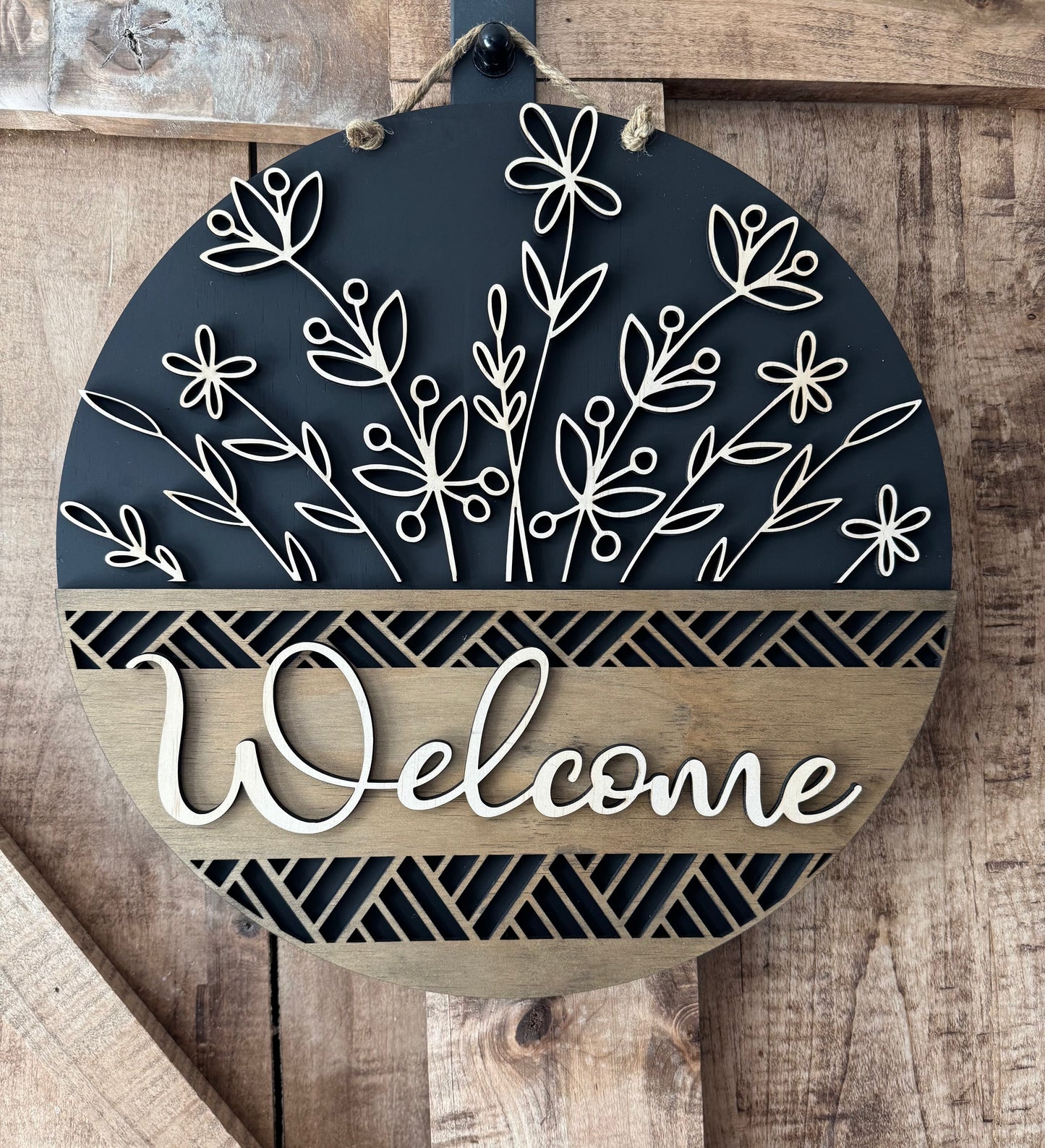 Welcome flower basket Round