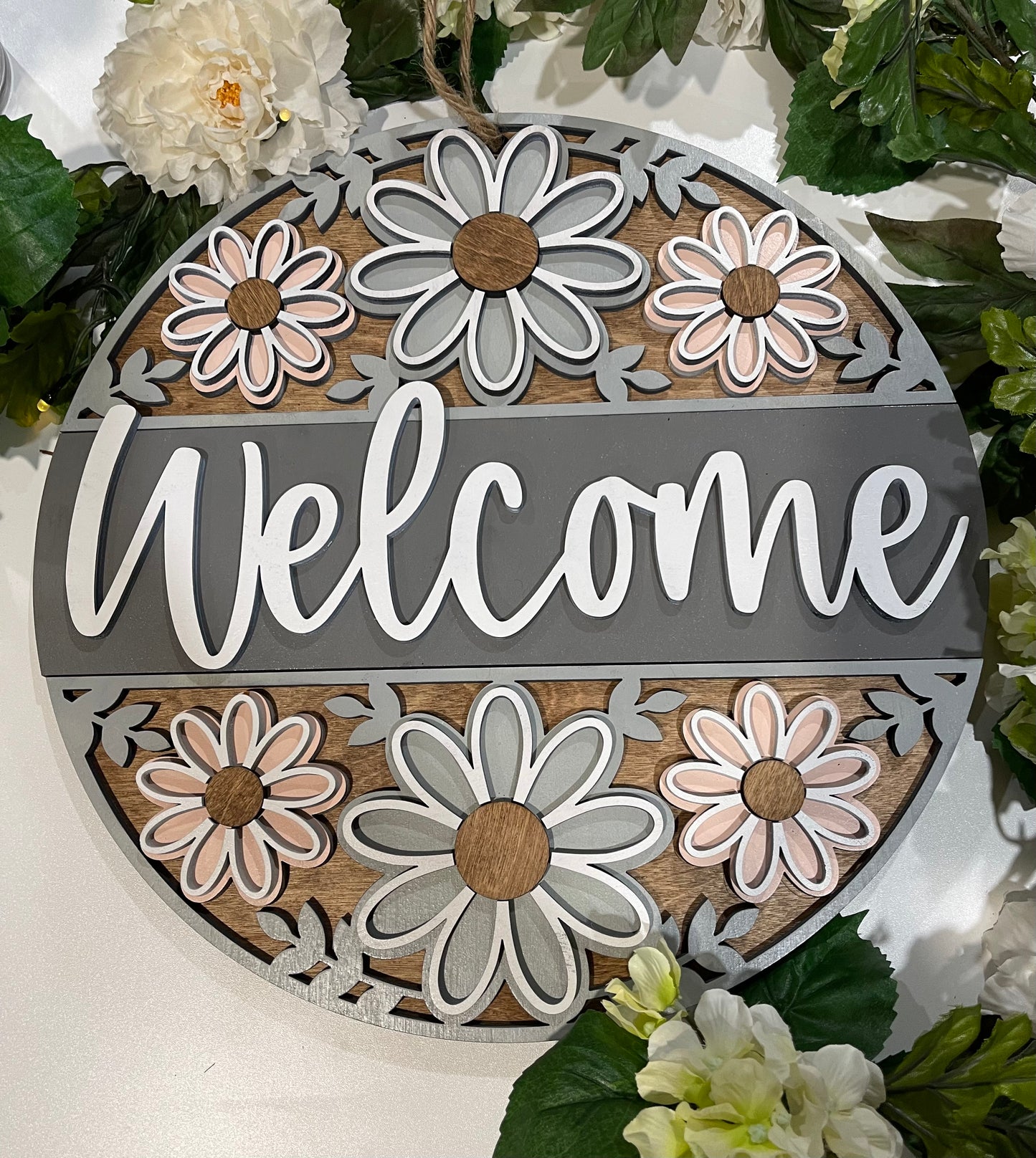 Spring Welcome Round Sign