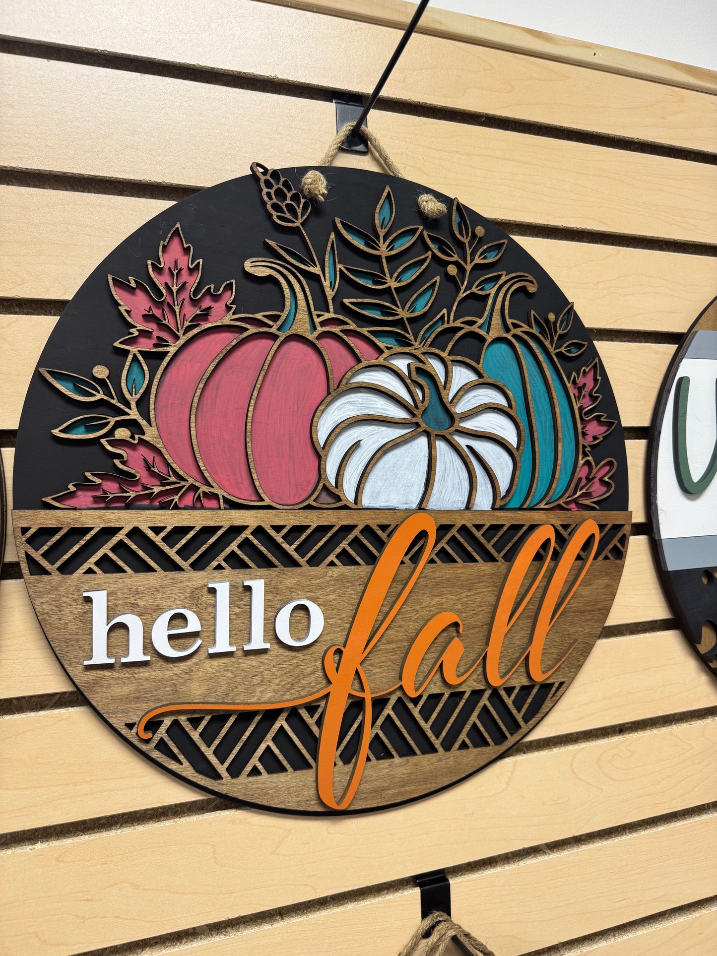 Hello Fall Round Sign