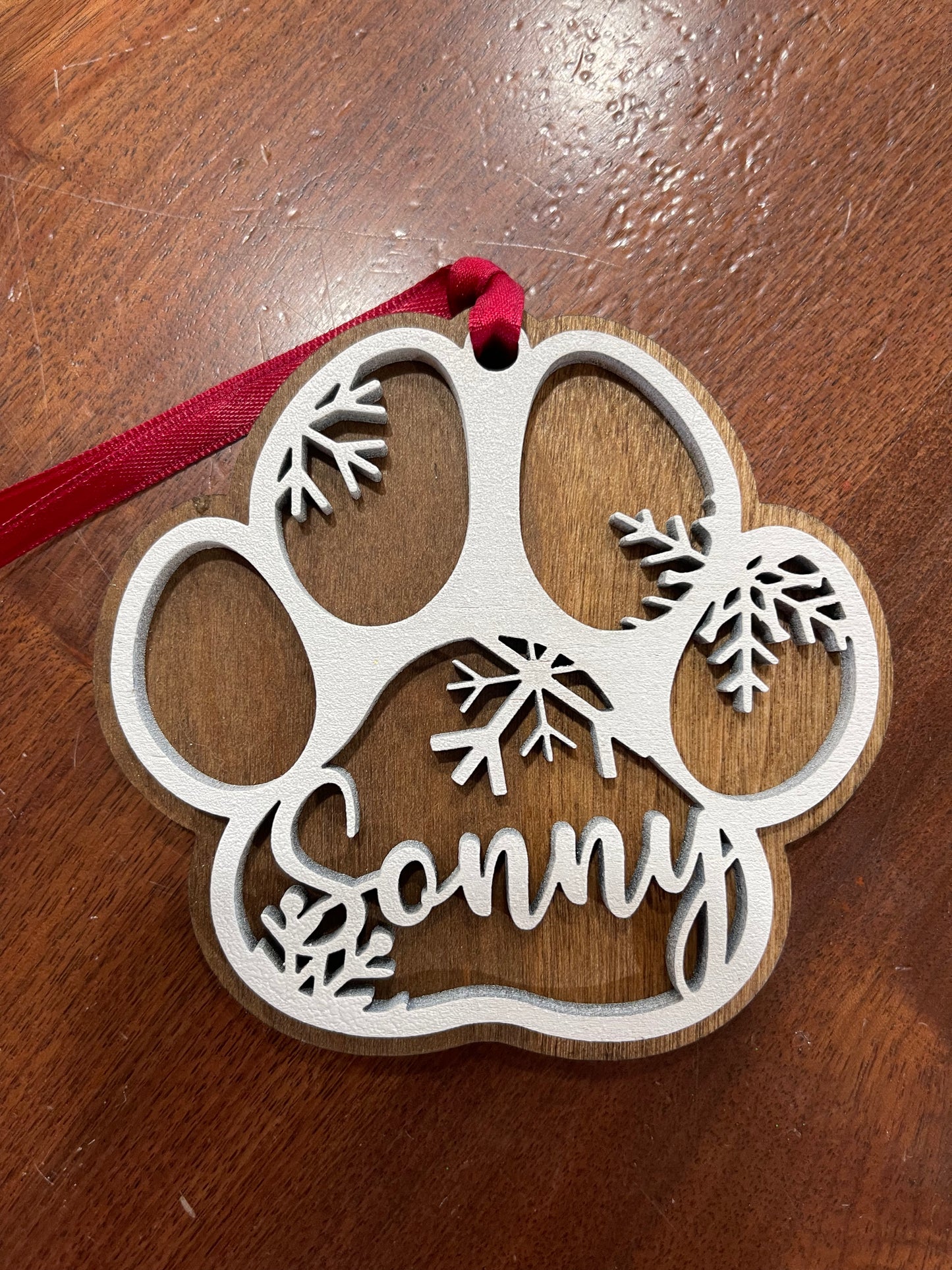 Personalized Dog Paw Ornament