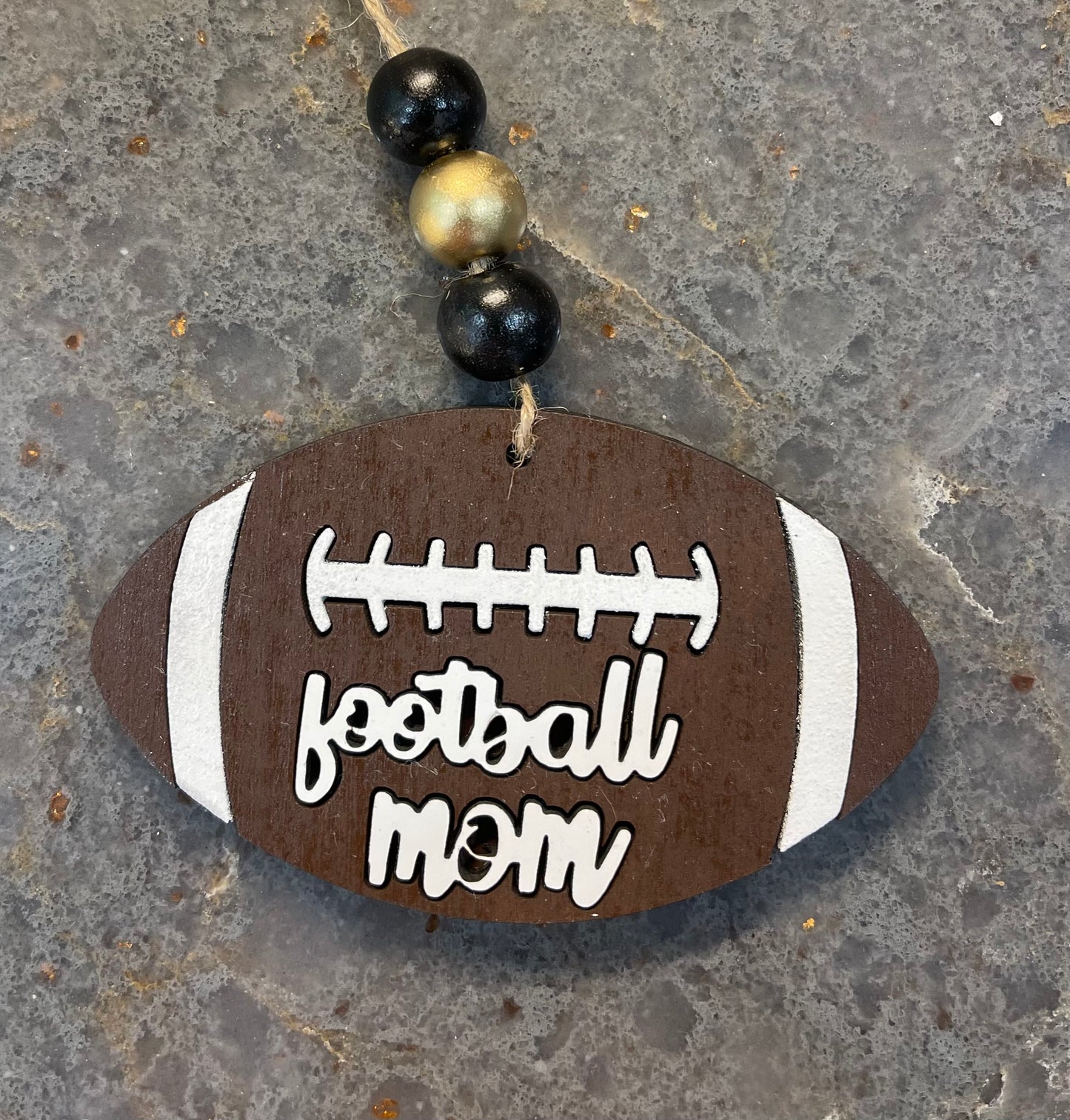 Football Mom Car Charm