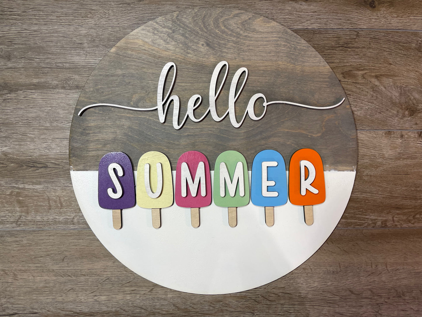 Hello Summer Round Sign