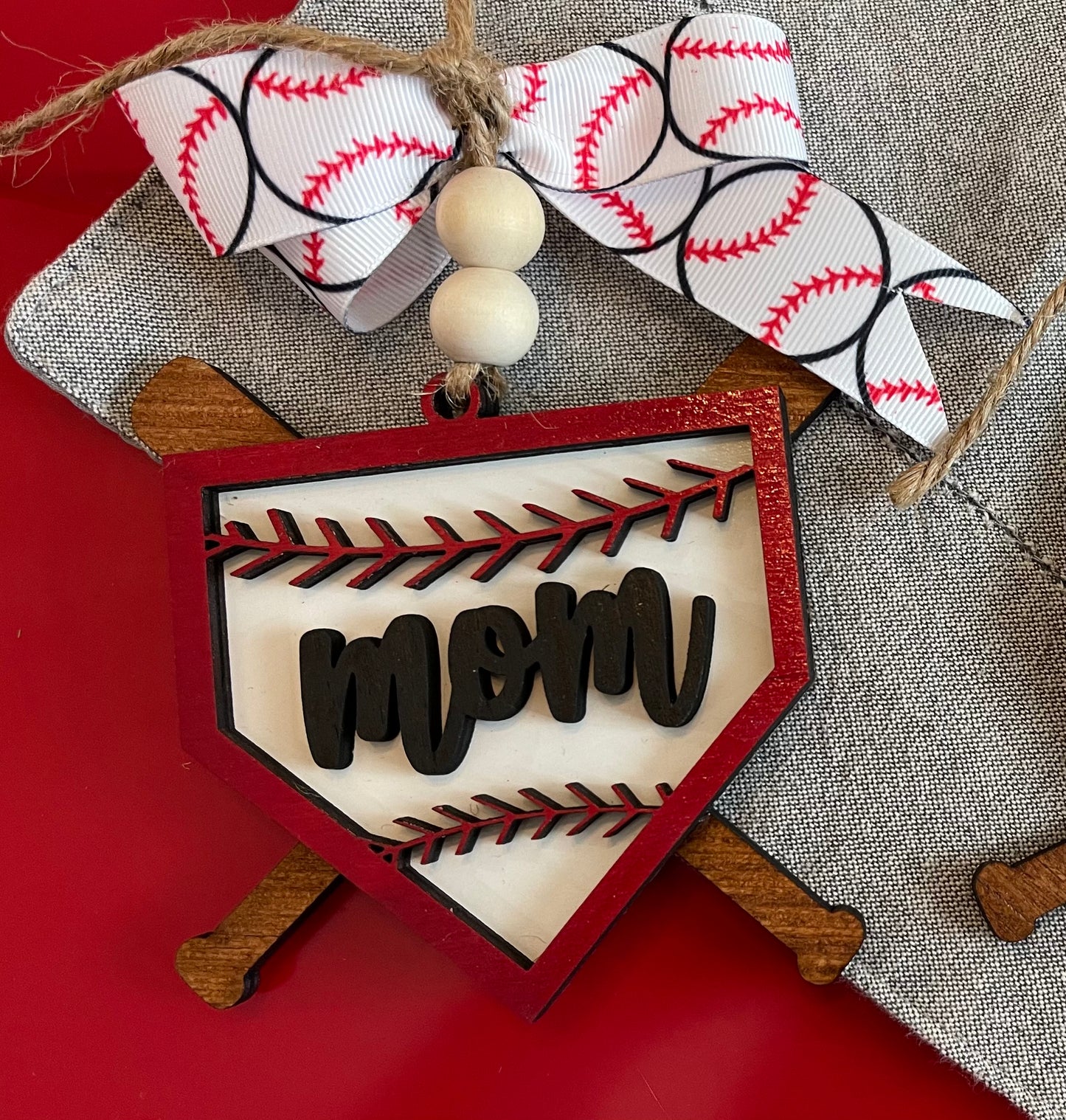 Baseball Mom Car Charm