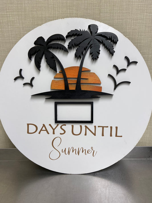 Days Until Summer Round Sign