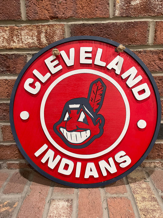 Cleveland Indians Round Sign