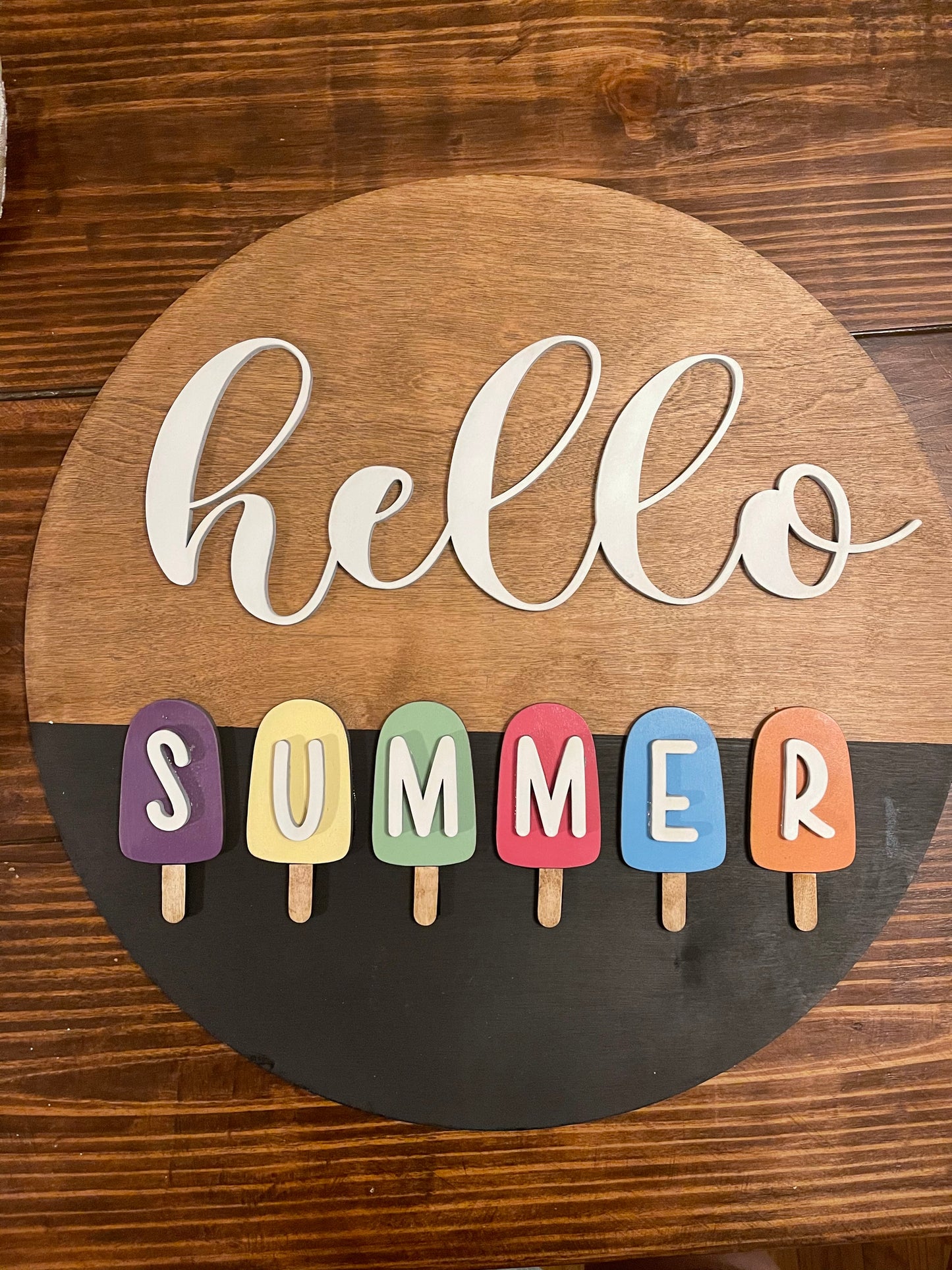 Hello Summer Round Sign