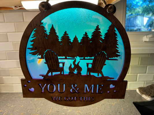 You and Me Suncatcher Sign