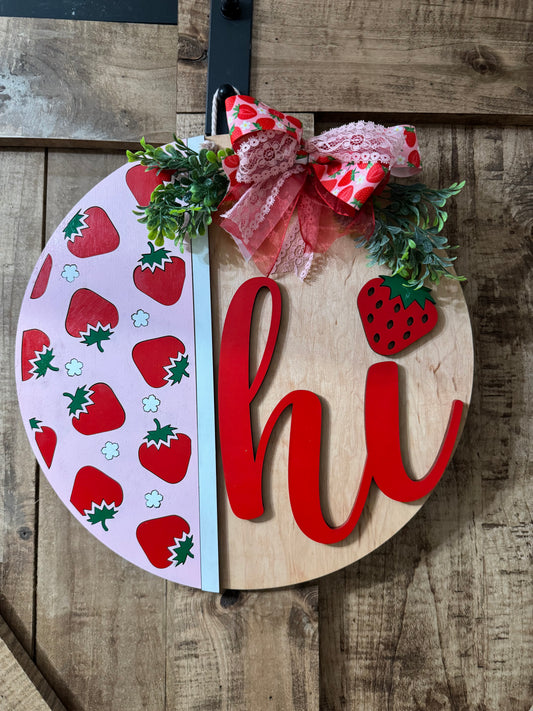 Strawberry Hi Round Sign