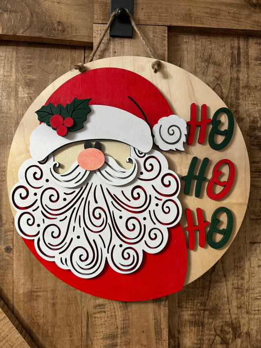 Santa Ho Ho Ho Round Sign