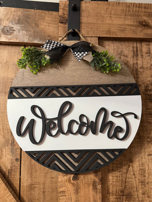 Welcome Round Sign