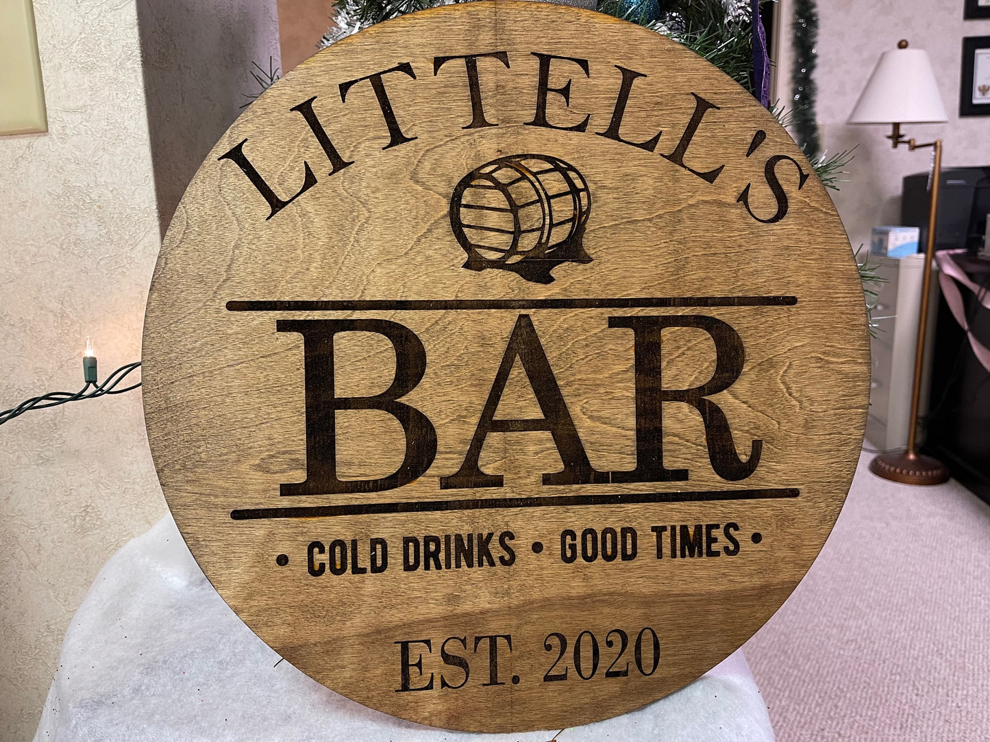 Personalized Round Bar Sign