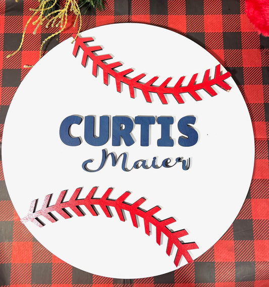 Personalized Baseball Round Sign